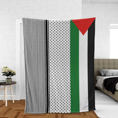 Palestine 5-علم وكوفية - Throw Blanket