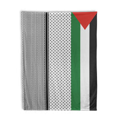 Palestine 5-علم وكوفية - Throw Blanket