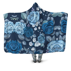 Blue Roses Hooded blanket