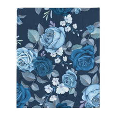 Blue roses Throw blanket