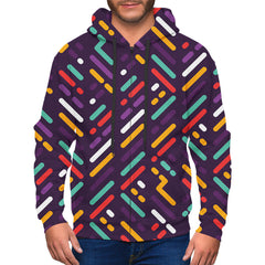 Colored Stripes Zip Up Hoodie