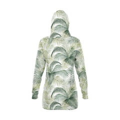 Palm Leaves Hoodie Dress