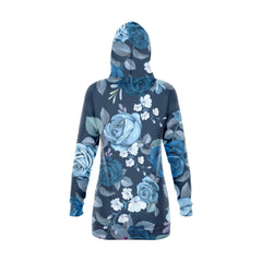 Blue Roses Hoodie Dress