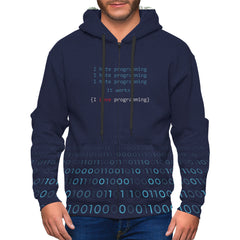 I Love Programing Zip Up Hoodie