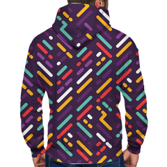 Colored Stripes Zip Up Hoodie