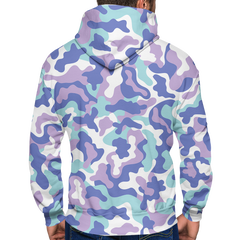 Pink Camouflage Zip Up Hoodie