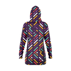 Colored Stripes Hoodie Dress