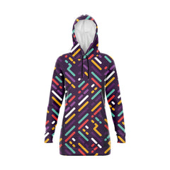 Colored Stripes Hoodie Dress