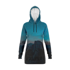 Mountain Night View Hoodie Dress