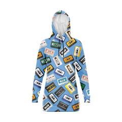 Cassette Tapes Hoodie Dress