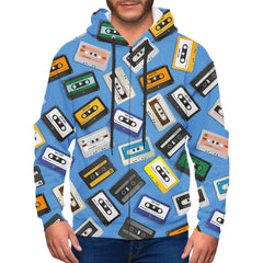 Cassette Tapes Zip Up Hoodie