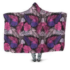 Tropical Leaves Hooded Blanket