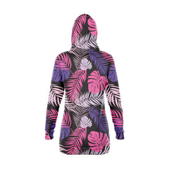 Tropical Leaves Hoodie Dress